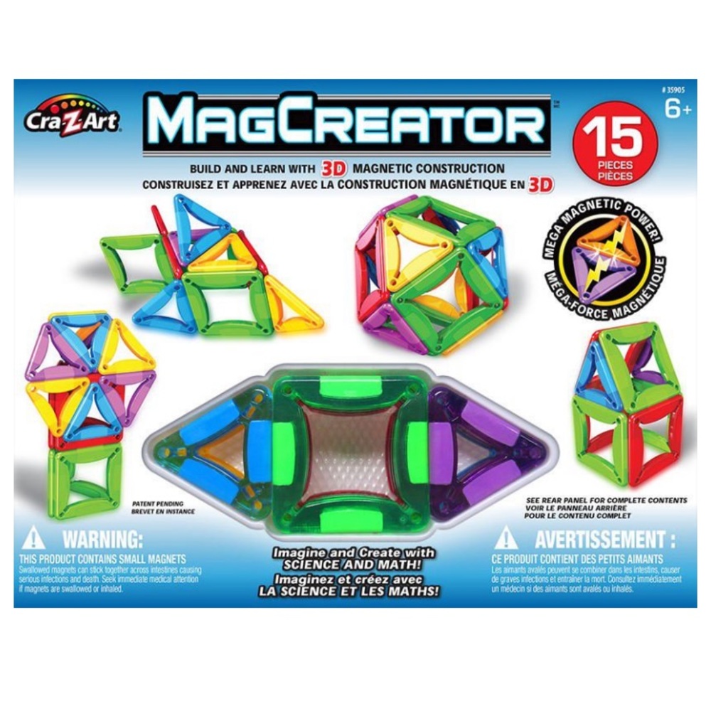 Cra-Z-Art 15 Piece Magcreator Magnetic Building Set